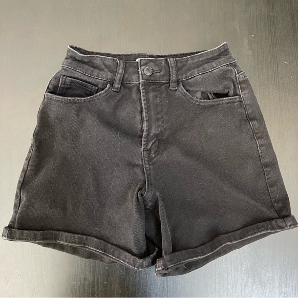 VICI Black Denim High Waisted Jean Shorts